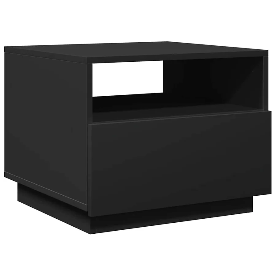 Table basse avec lumières LED noir 50x49x40 cm - 3