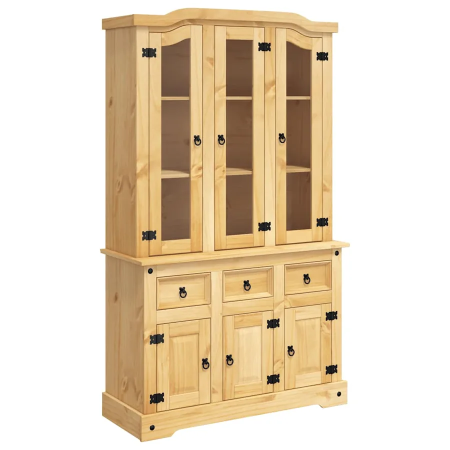 Buffet Corona marron 112x43x196 cm bois massif pin mexicain - 2