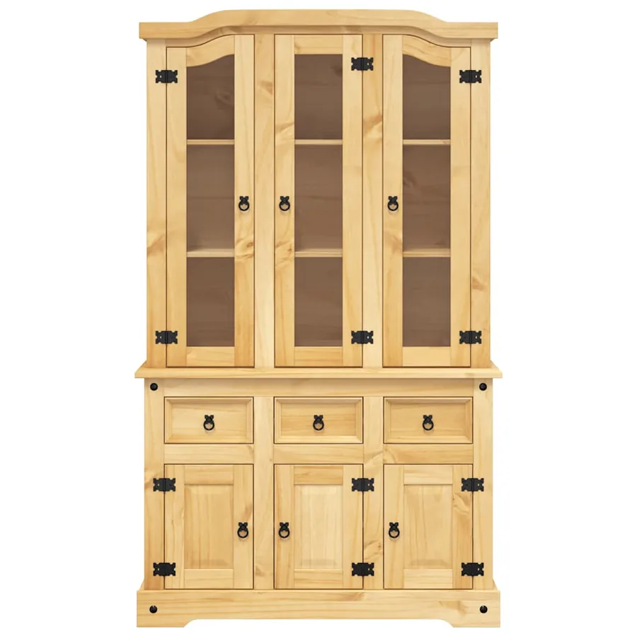 Buffet Corona marron 112x43x196 cm bois massif pin mexicain - 4