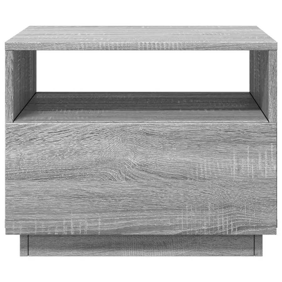 Table basse avec lumières LED sonoma gris 50x49x40 cm - 7