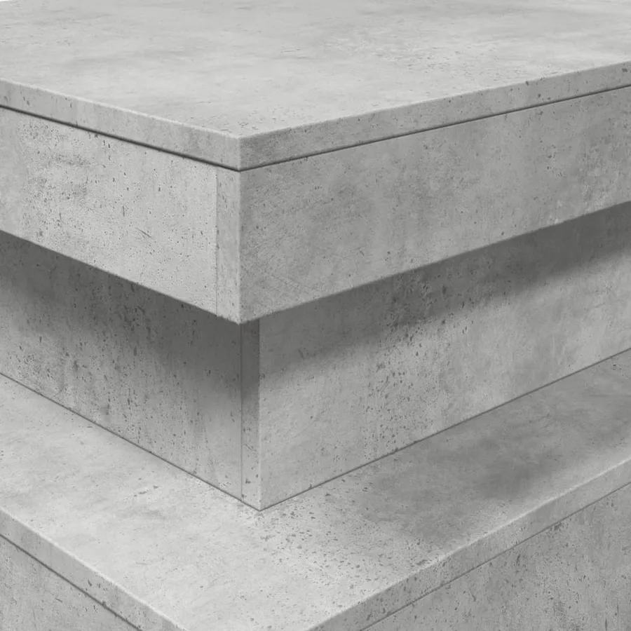Table basse avec lumières LED gris béton 90x50x40 cm - 10