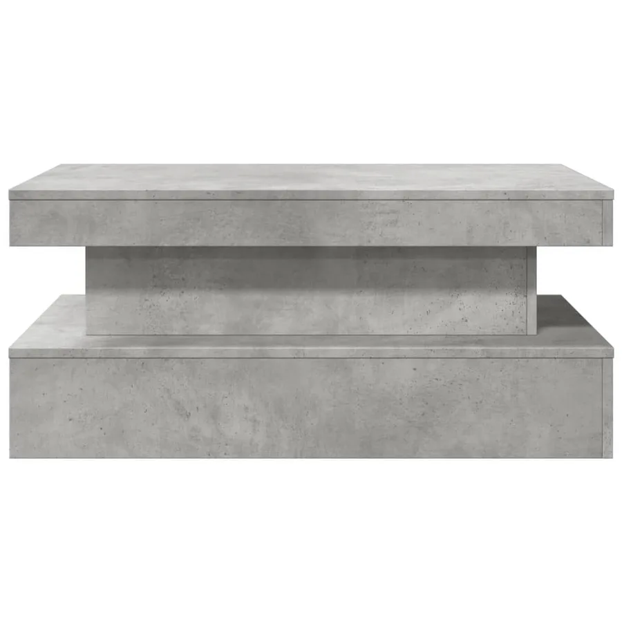 Table basse avec lumières LED gris béton 90x50x40 cm - 7
