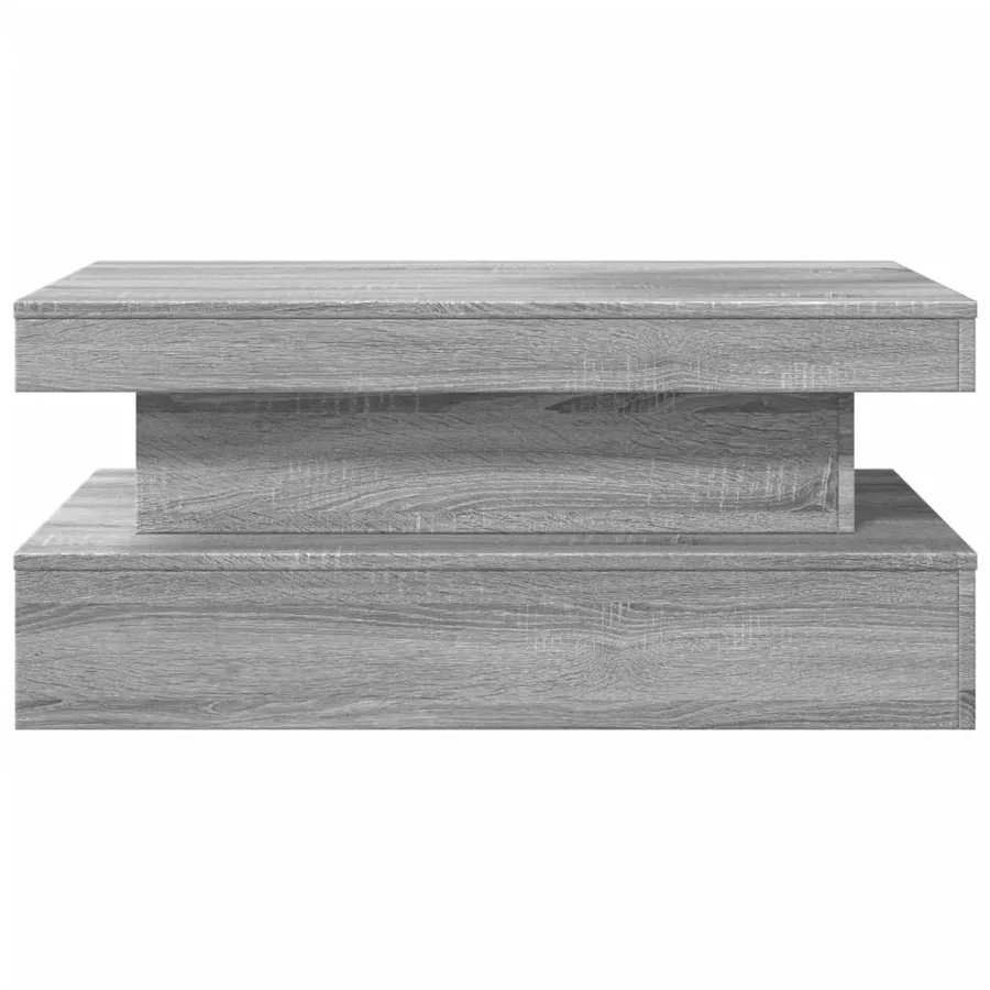 Table basse avec lumières LED gris sonoma 90x50x40 cm - 7