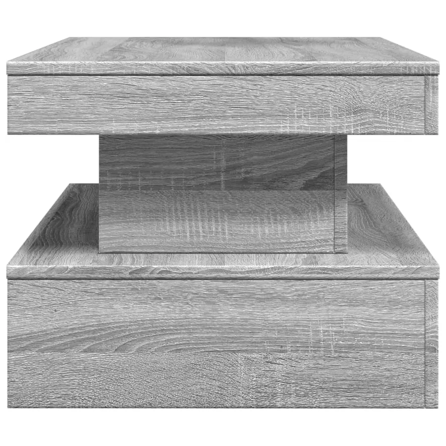 Table basse avec lumières LED gris sonoma 90x50x40 cm - 8