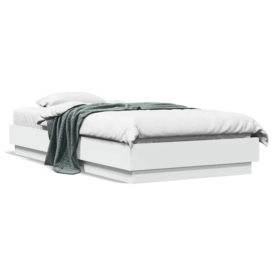 Cadre de lit sans matelas blanc 90x190 cm bois d'ingénierie - 2