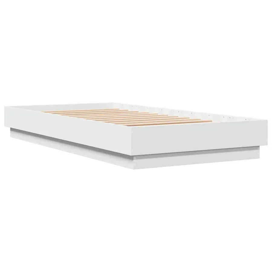 Cadre de lit sans matelas blanc 90x190 cm bois d'ingénierie - 6