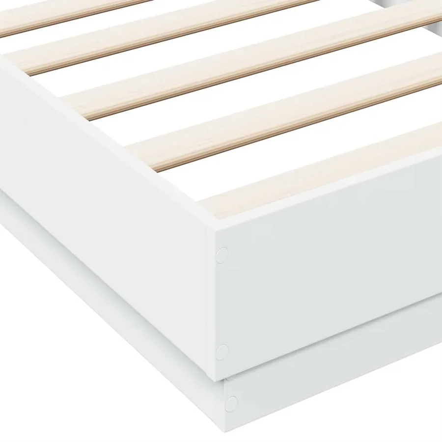 Cadre de lit sans matelas blanc 90x190 cm bois d'ingénierie - 7