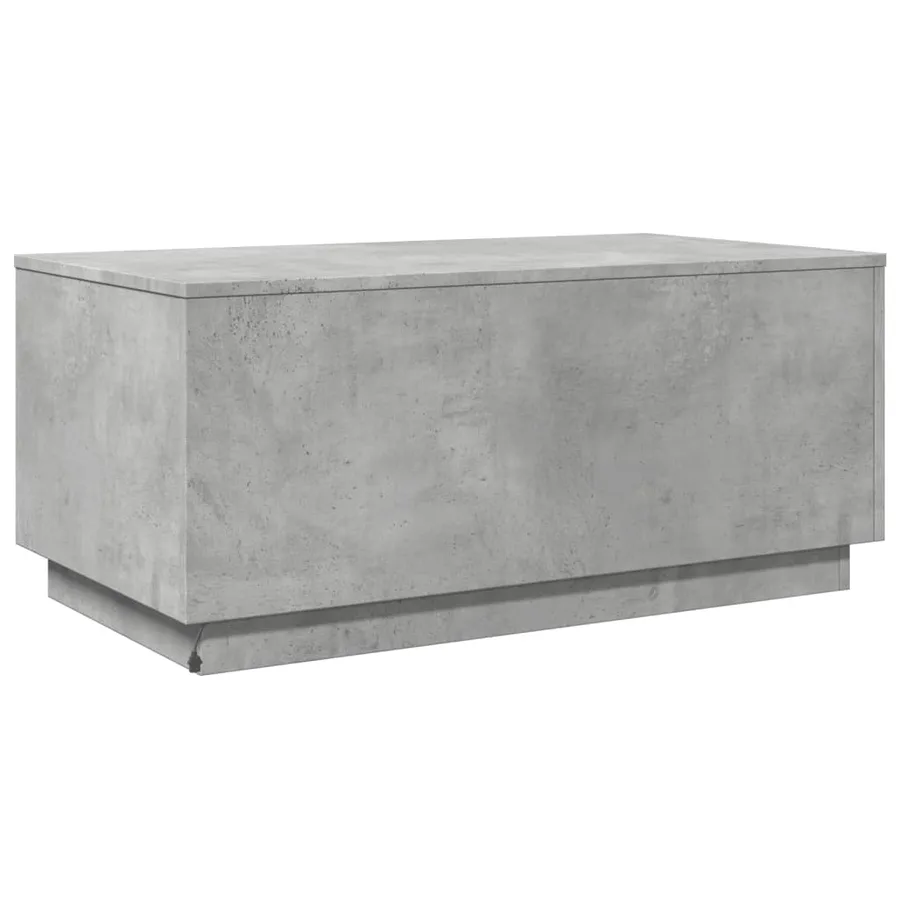 Table basse avec lumières LED gris béton 90x50x40 cm - 9