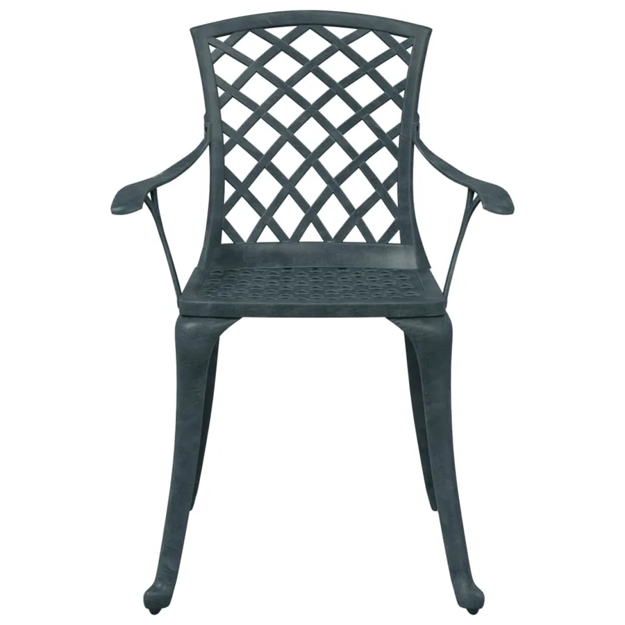 Ensemble de bistro 3 pcs vert aluminium coulé - 8
