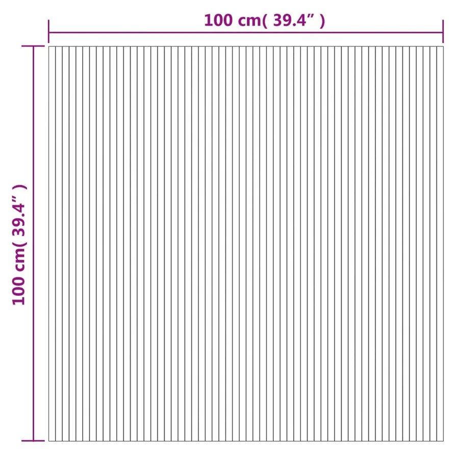 Tapis rectangulaire gris 100x100 cm bambou - 8