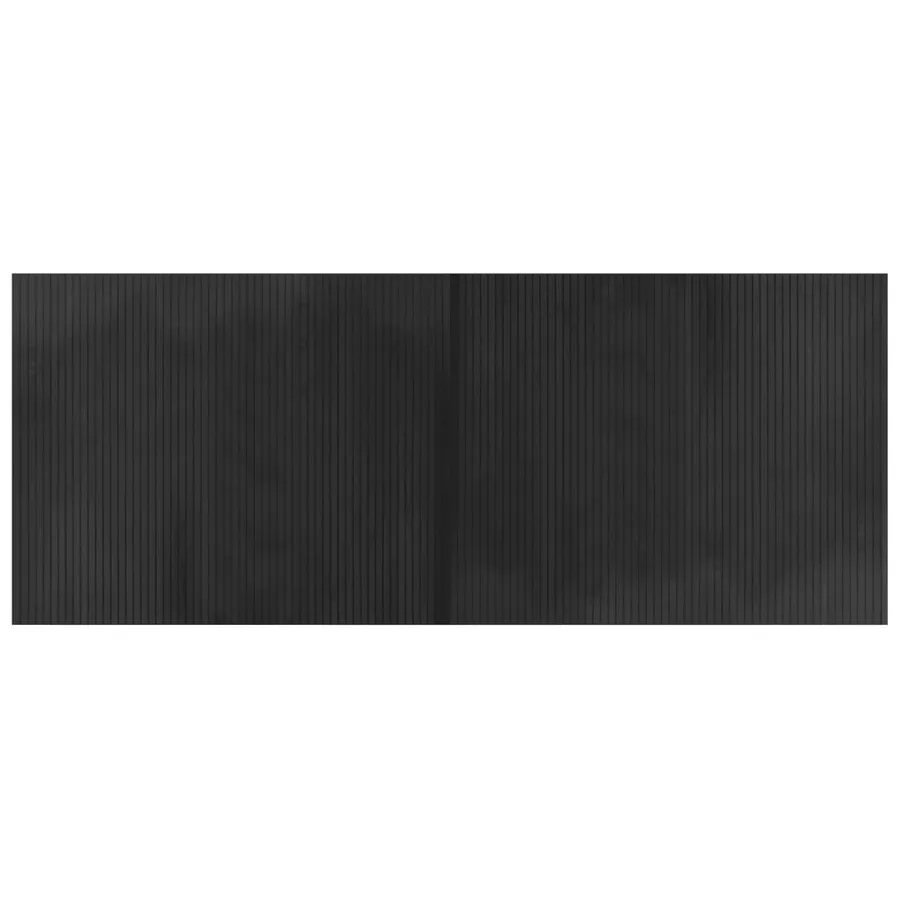 Tapis rectangulaire gris 80x200 cm bambou - 2