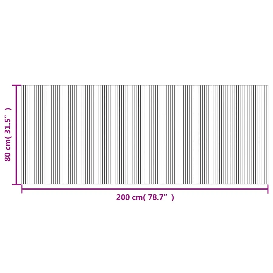 Tapis rectangulaire gris 80x200 cm bambou - 8