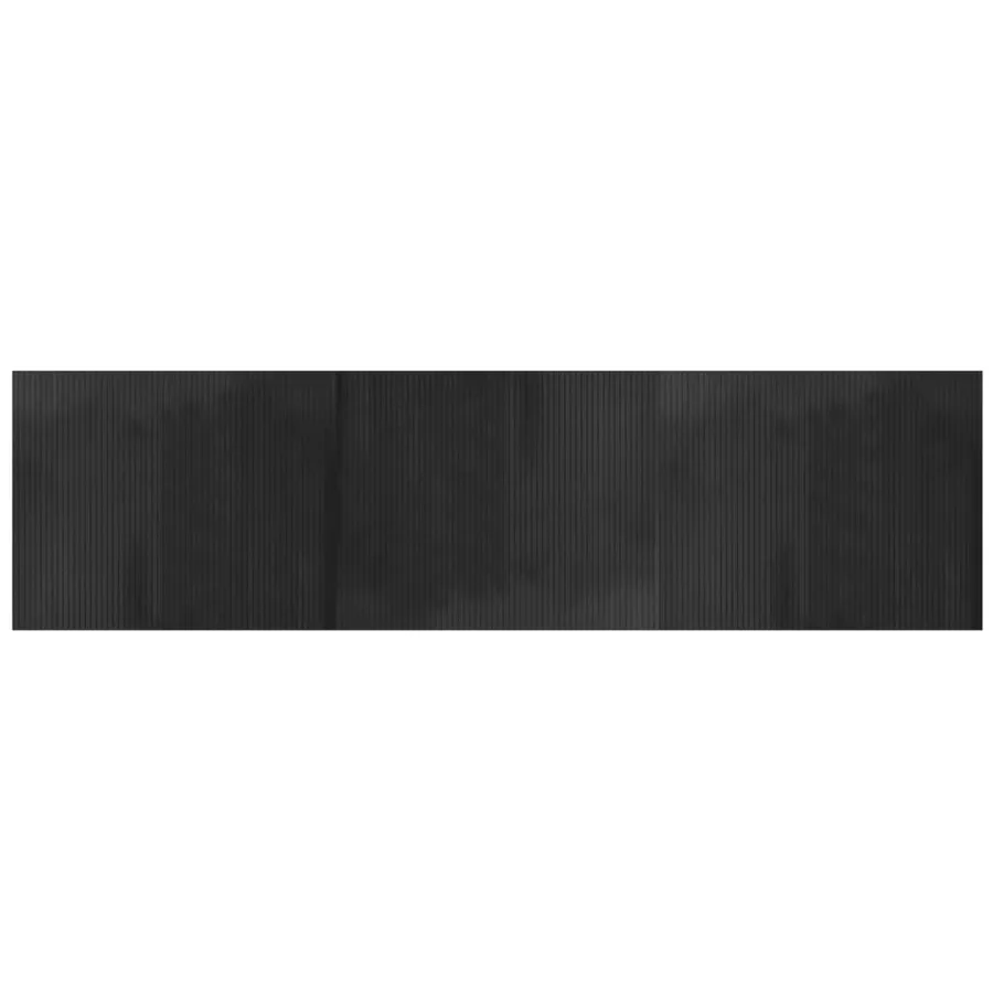 Tapis rectangulaire gris 80x300 cm bambou - 2