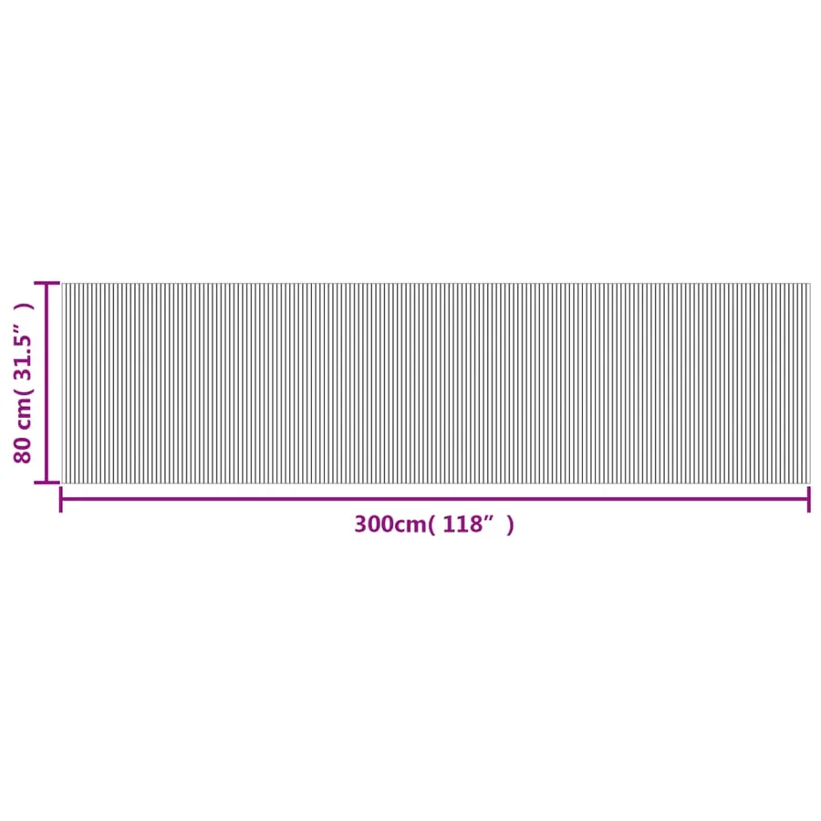 Tapis rectangulaire gris 80x300 cm bambou - 8