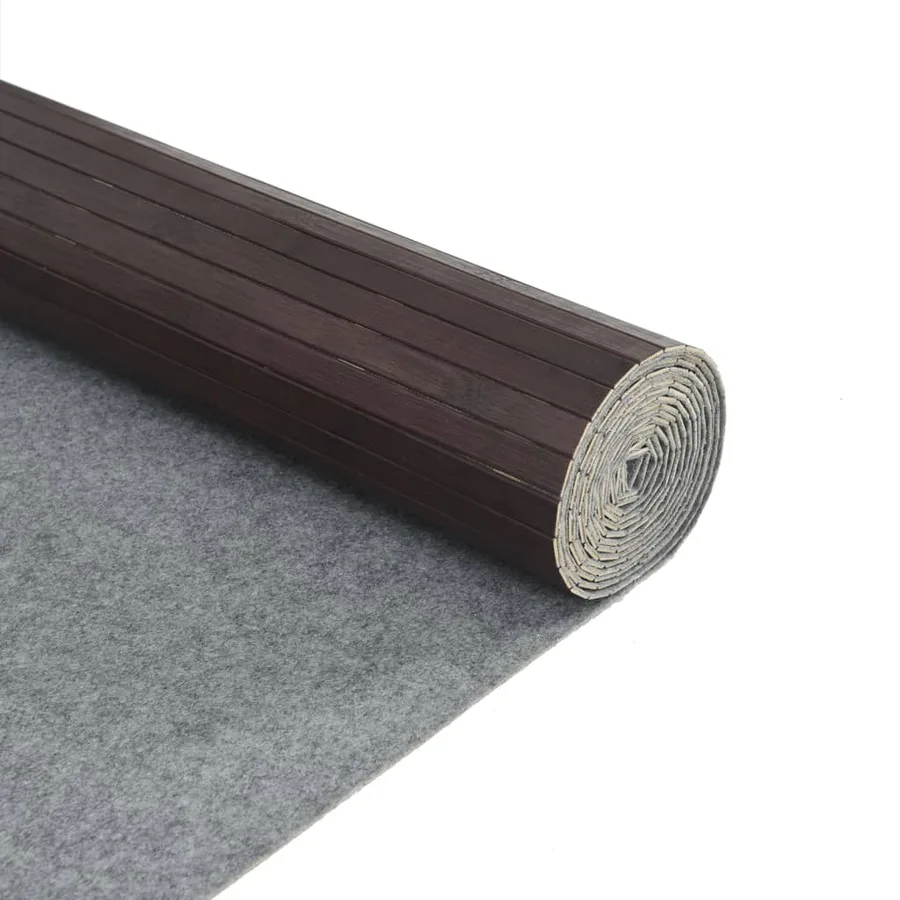 Tapis rectangulaire marron foncé 80x100 cm bambou - 5