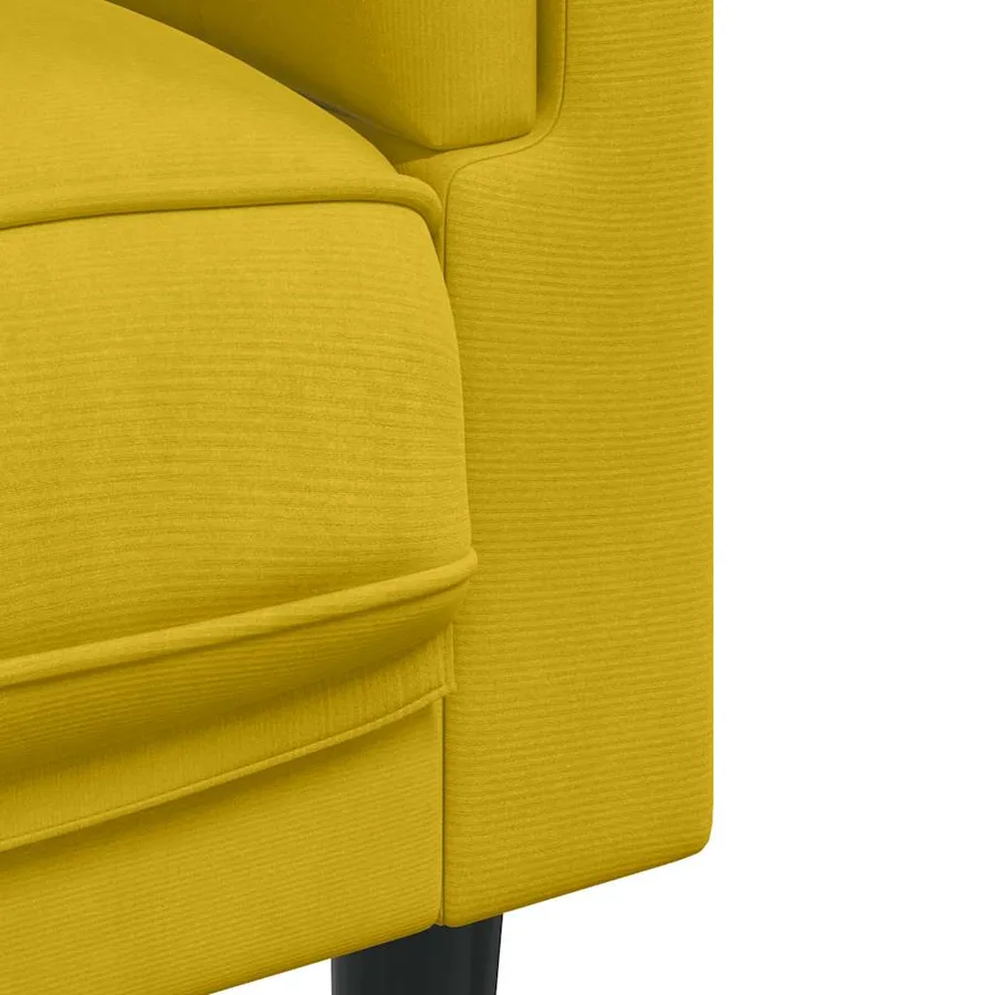 Canapé avec coussins 2 places jaune velours - 7