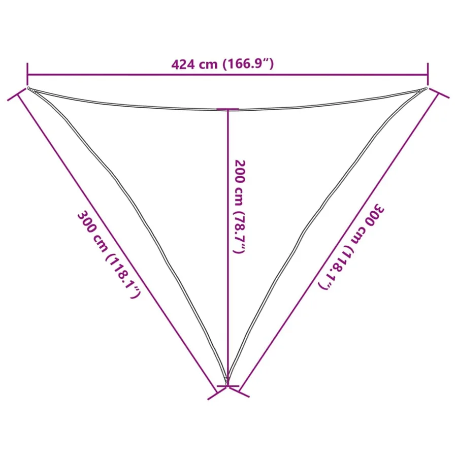 Voile d'ombrage sable 3x3x4,24 m 100 % polyester oxford - 10