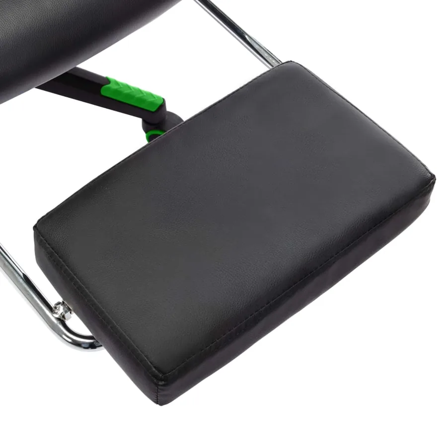 Chaise de jeu avec repose-pied Noir et vert Cuir artificiel - 8