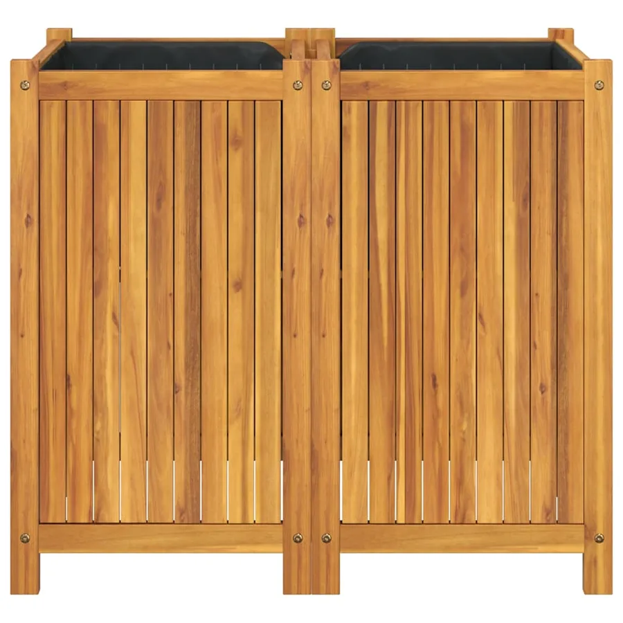 Jardinière avec doublure 84x42x75 cm bois massif d'acacia - 4