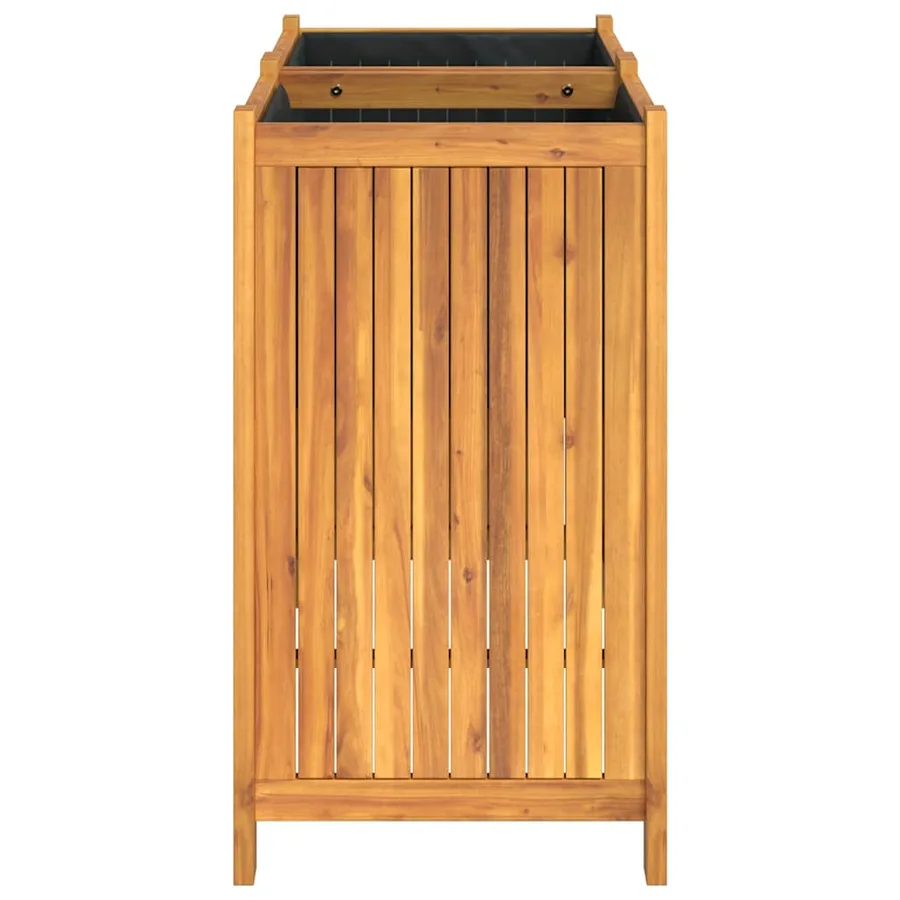 Jardinière avec doublure 84x42x75 cm bois massif d'acacia - 6