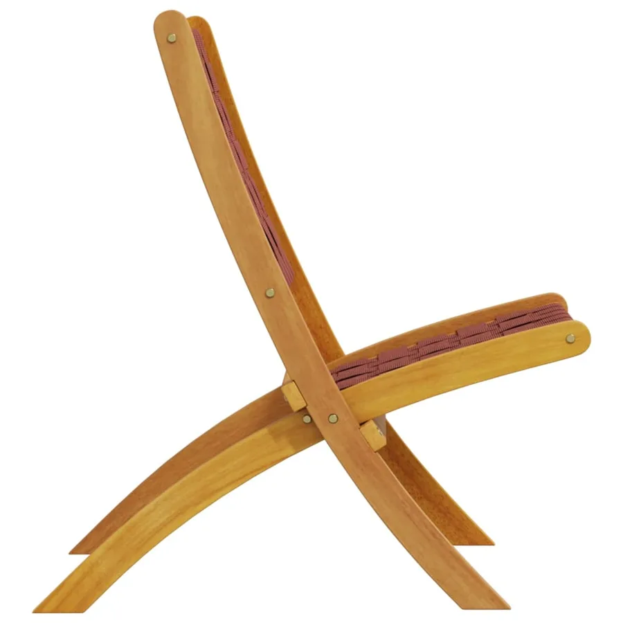 Chaises de jardin pliantes lot de 2 bois d'acacia solide tissu - 5
