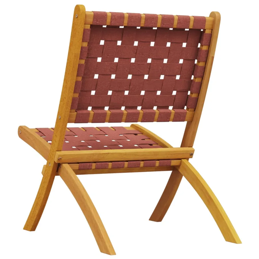 Chaises de jardin pliantes lot de 2 bois d'acacia solide tissu - 6