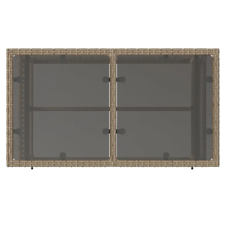 Salon de jardin avec coussins 4 pcs beige résine tressée verre - 9