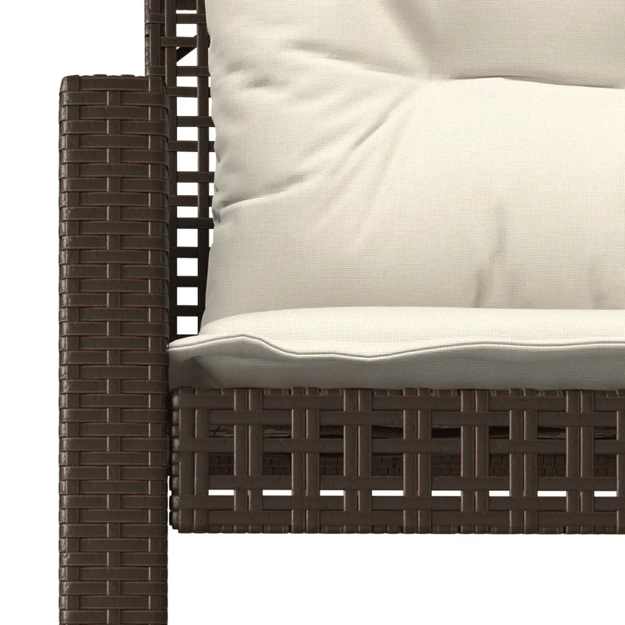 Salon de jardin avec coussins 4 pcs marron résine tressée verre - 12