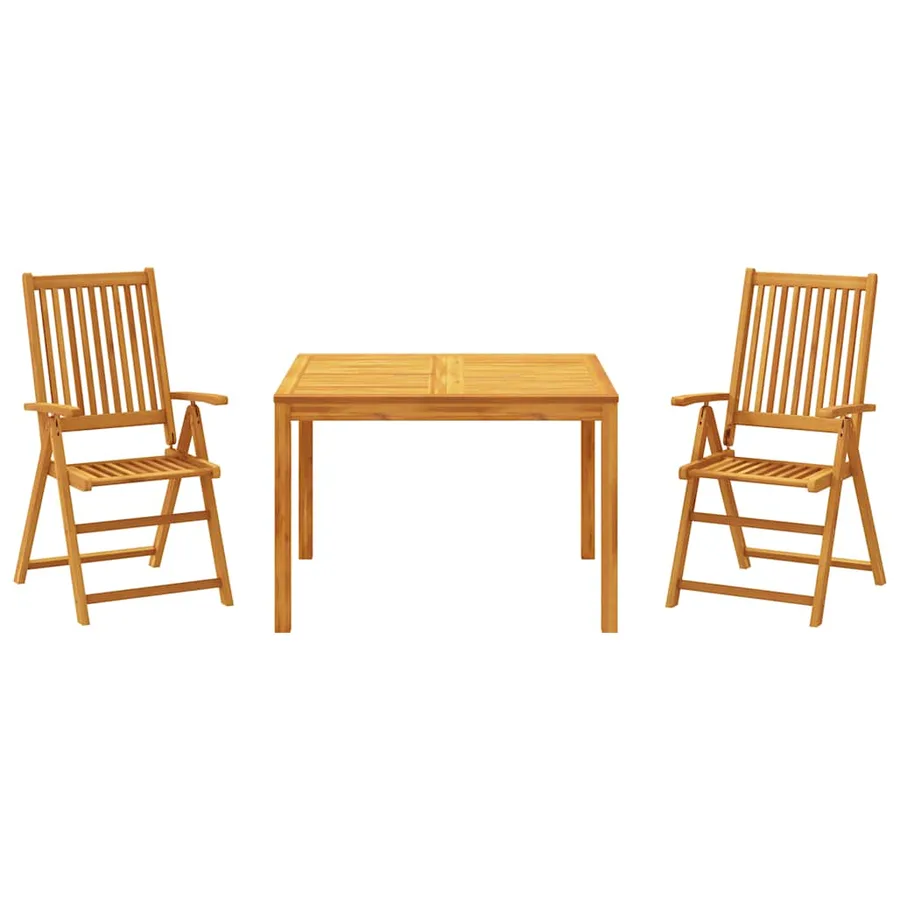 Ensemble à manger de jardin 3 pcs Bois d'acacia solide - 2