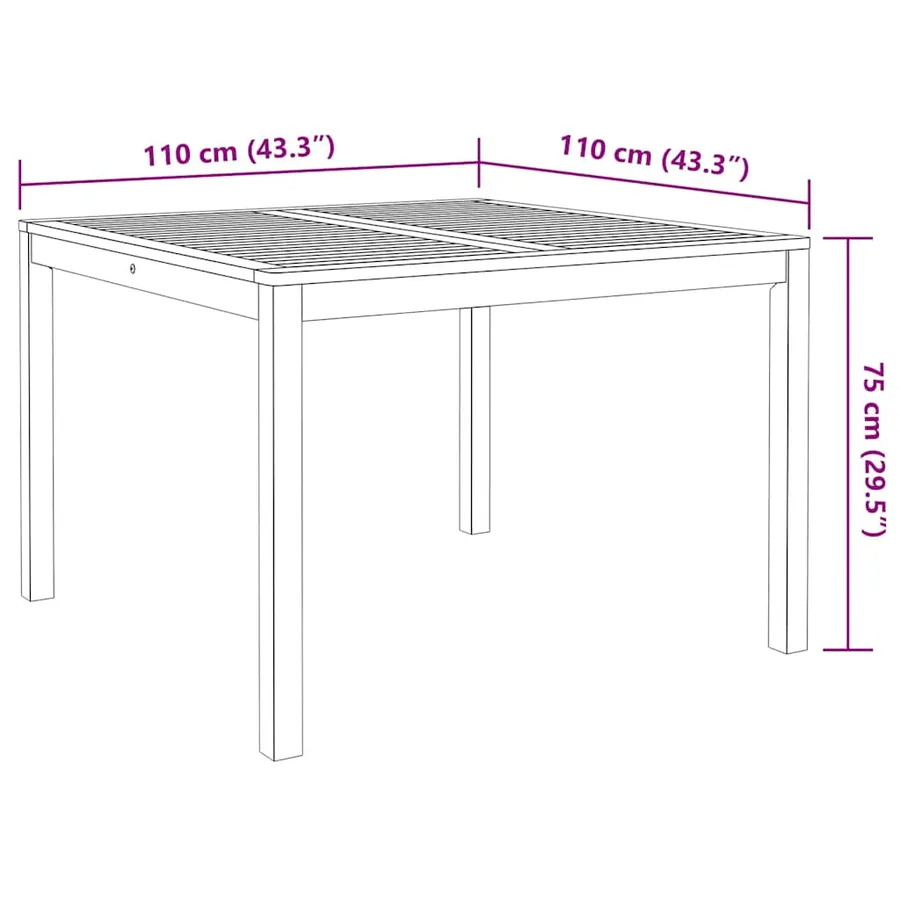 Ensemble à manger de jardin 3 pcs Bois d'acacia solide - 9
