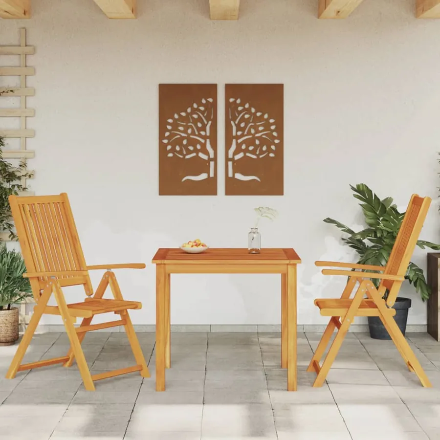 Ensemble à manger de jardin 3 pcs 85x85x74 cm Bois d'acacia solide