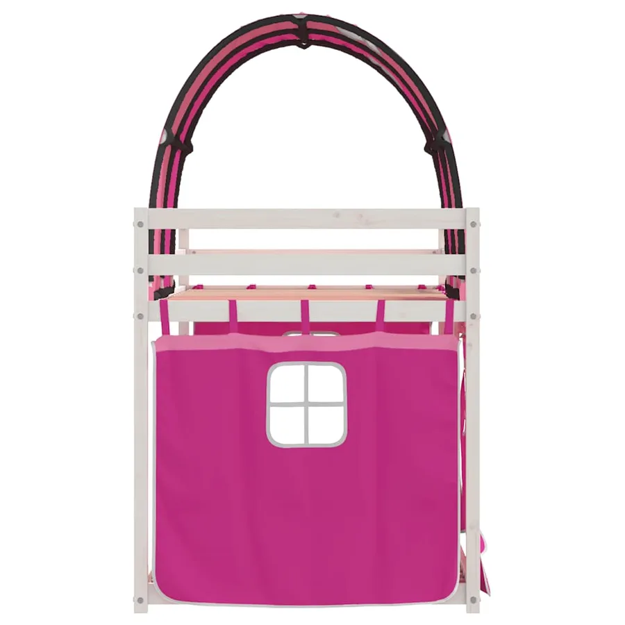 Lit superposé sans matelas rose 80x200 cm bois de pin massif - 6