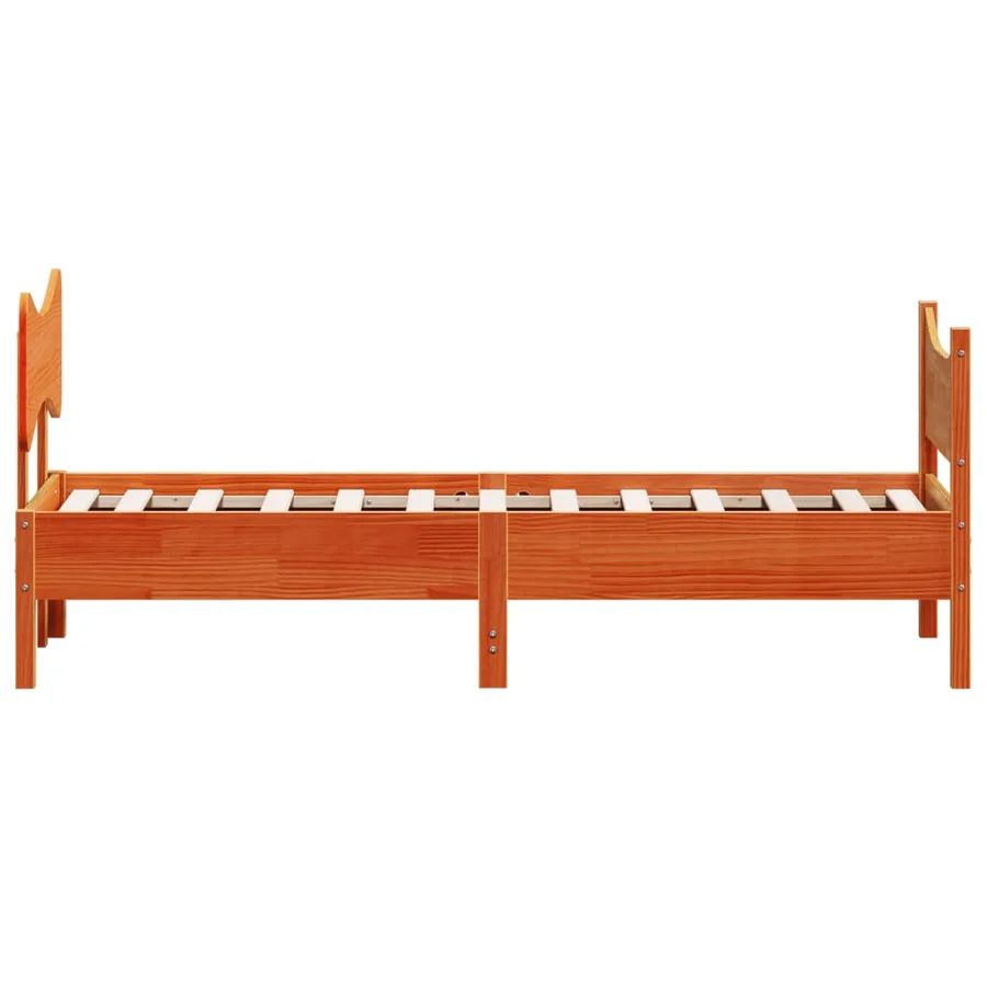 Cadre de lit sans matelas cire marron 75x190 cm bois pin massif - 5