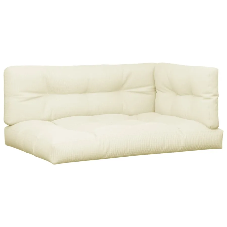 Coussins de palette lot de 3 crème tissu - 2