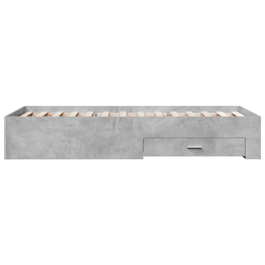 Cadre de lit avec tiroirs sans matelas gris béton 90x190 cm - 5