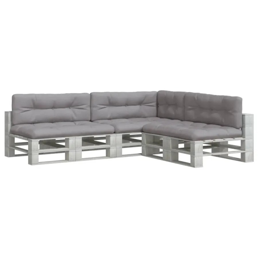Coussins de palette lot de 7 gris tissu - 3