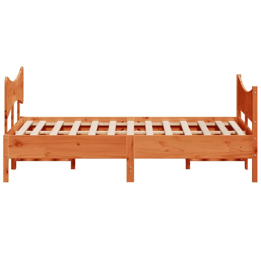 Cadre de lit sans matelas cire marron 140x190cm bois pin massif - 5