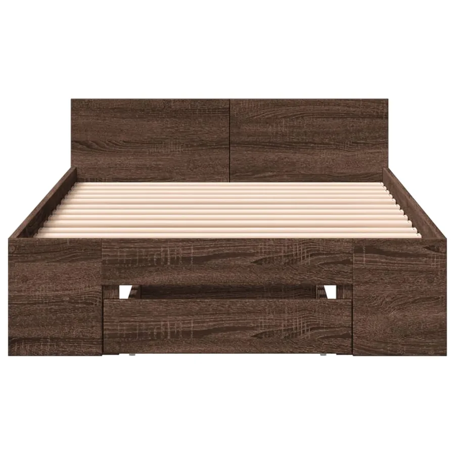 Cadre de lit avec tiroir sans matelas chêne marron 90x200 cm - 4