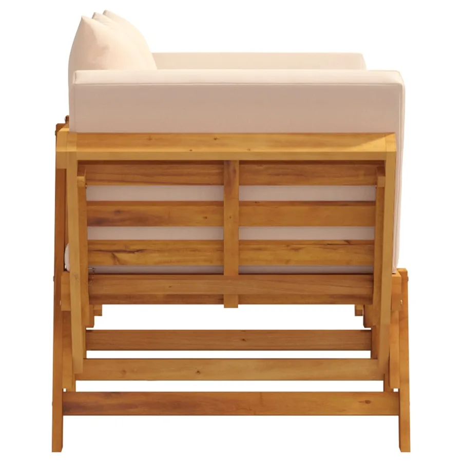 Banc de jardin avec coussins 2 en 1 bois d'acacia massif - 6