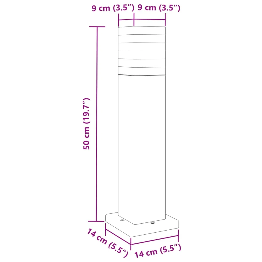 Lampadaire d'extérieur noir 50 cm aluminium - 7