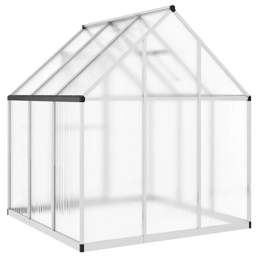 Serre avec cadre de base argent 169x169x195 cm aluminium - 5