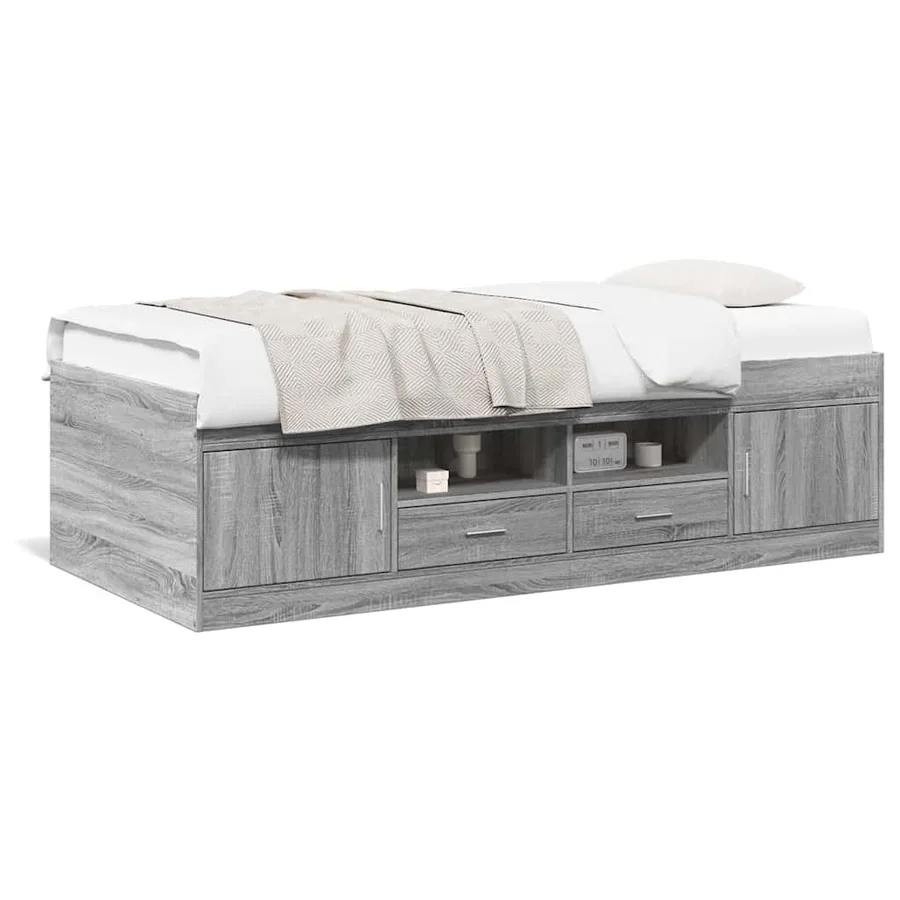 Lit de jour avec tiroirs sans matelas sonoma gris 75x190 cm - 2
