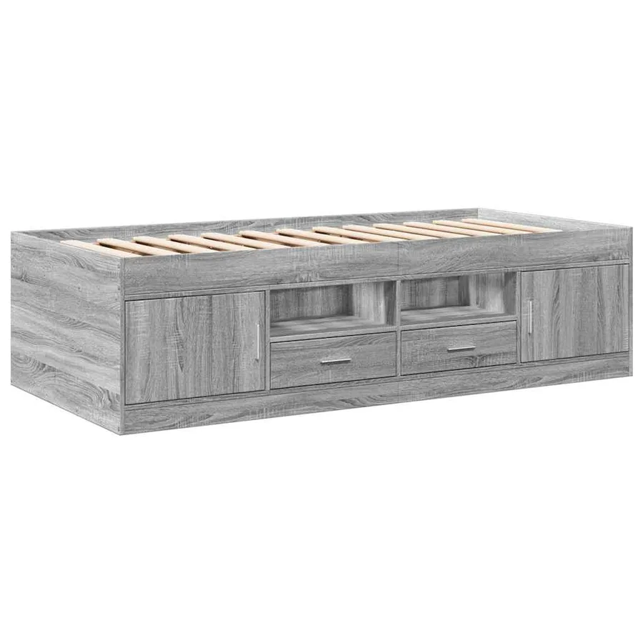 Lit de jour avec tiroirs sans matelas sonoma gris 75x190 cm - 3