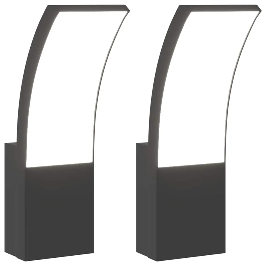 Appliques murales LED d'extérieur 2 pcs noir - 2