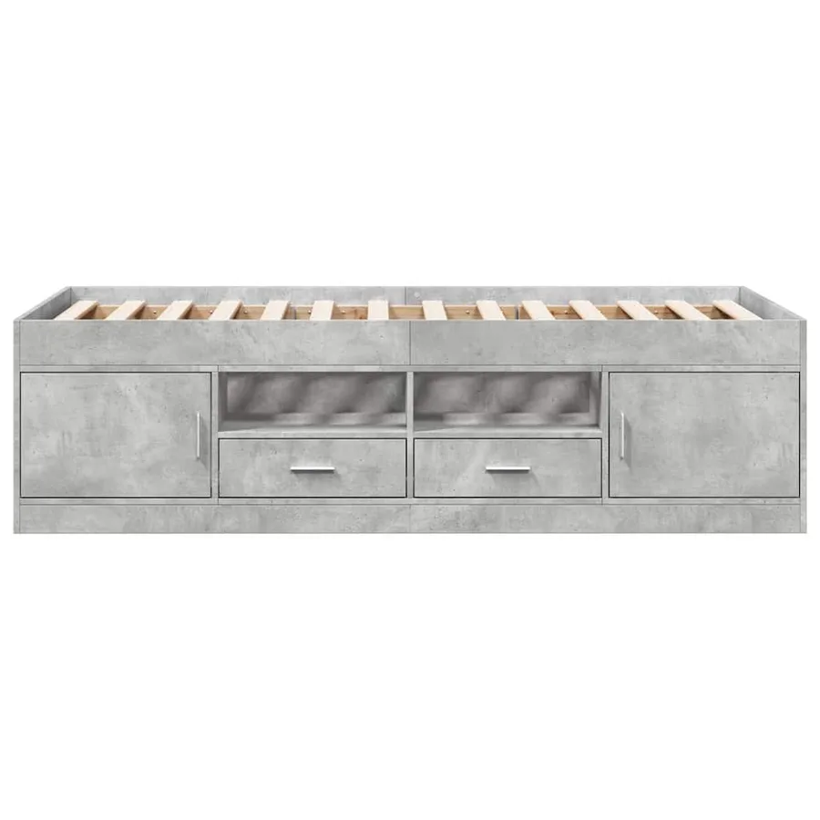 Lit de jour avec tiroirs sans matelas gris béton 75x190 cm - 4