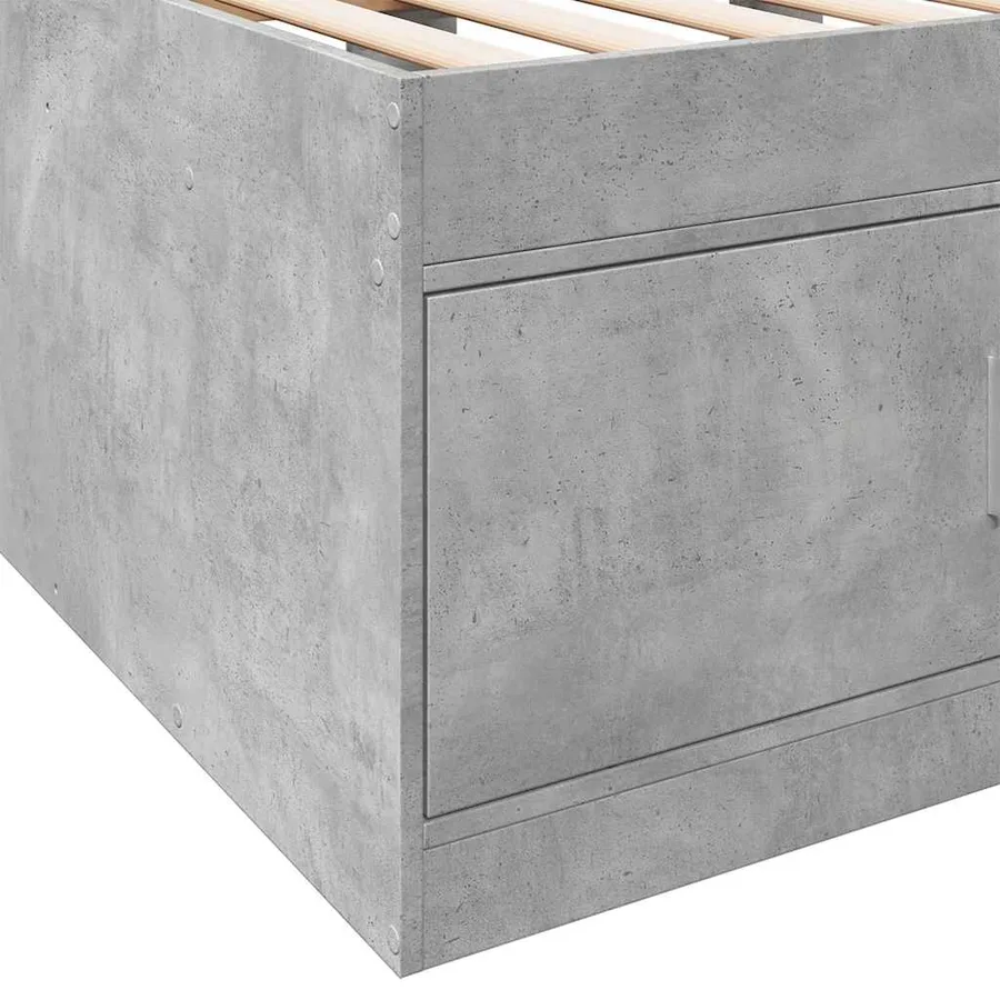 Lit de jour avec tiroirs sans matelas gris béton 75x190 cm - 8