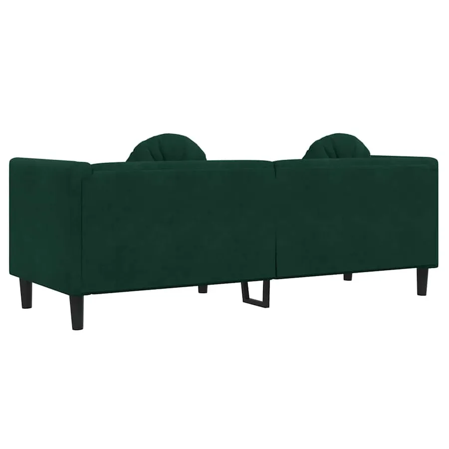 Canapé avec coussins 3 places vert foncé velours - 6
