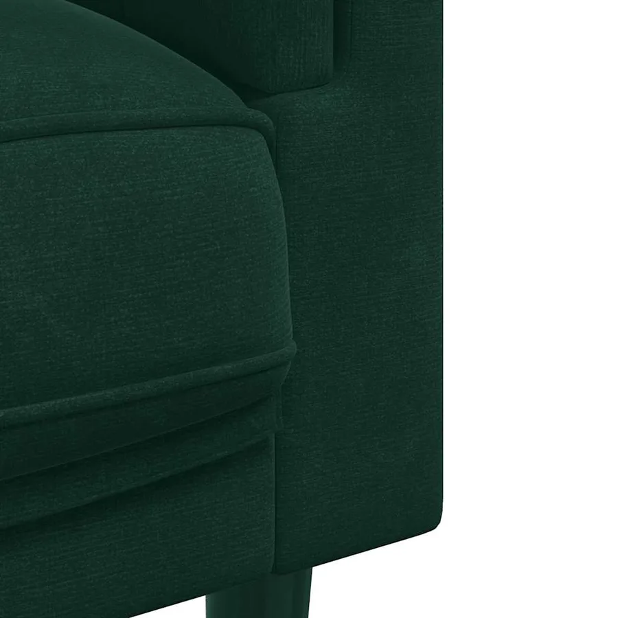 Canapé avec coussins 3 places vert foncé velours - 7
