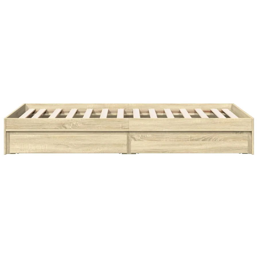 Cadre de lit avec tiroirs sans matelas chêne sonoma 90x200 cm - 5
