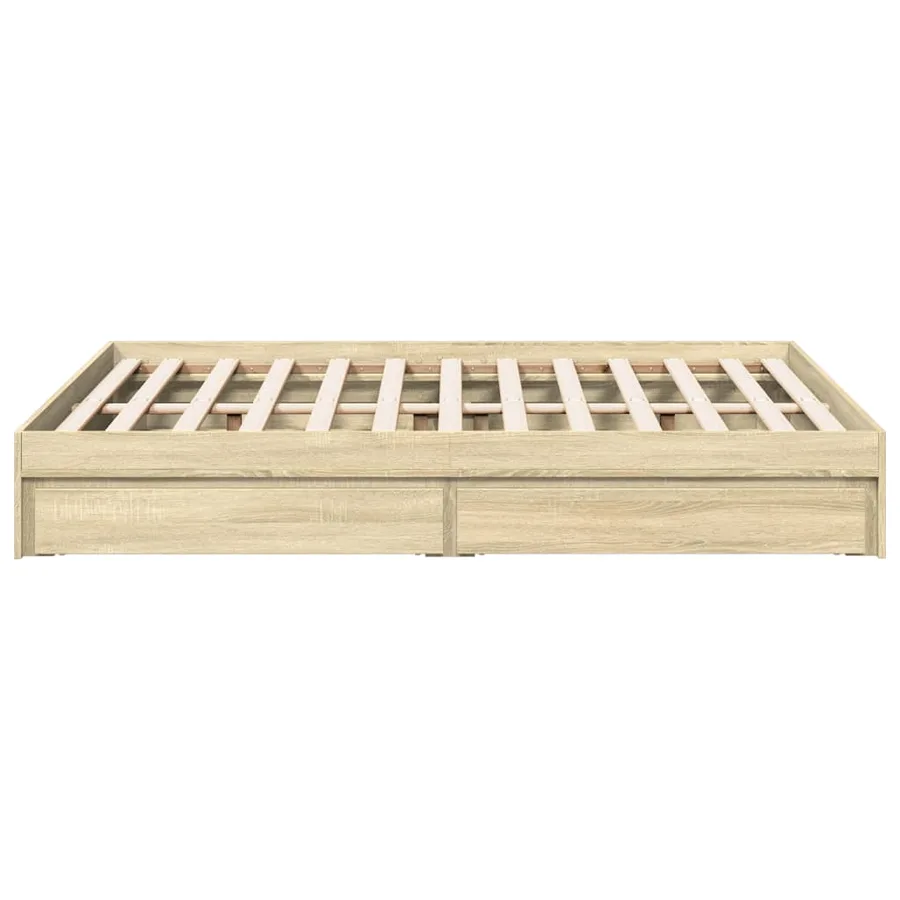 Cadre de lit avec tiroirs sans matelas chêne sonoma 135x190 cm - 5
